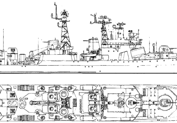 USSR ship Admiral Panteleyev [Udaloy-class Destroyer] (1993) - drawings, dimensions, pictures